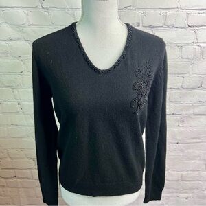 Coronia Lambswool Vintage Black Sweater Large NWT
